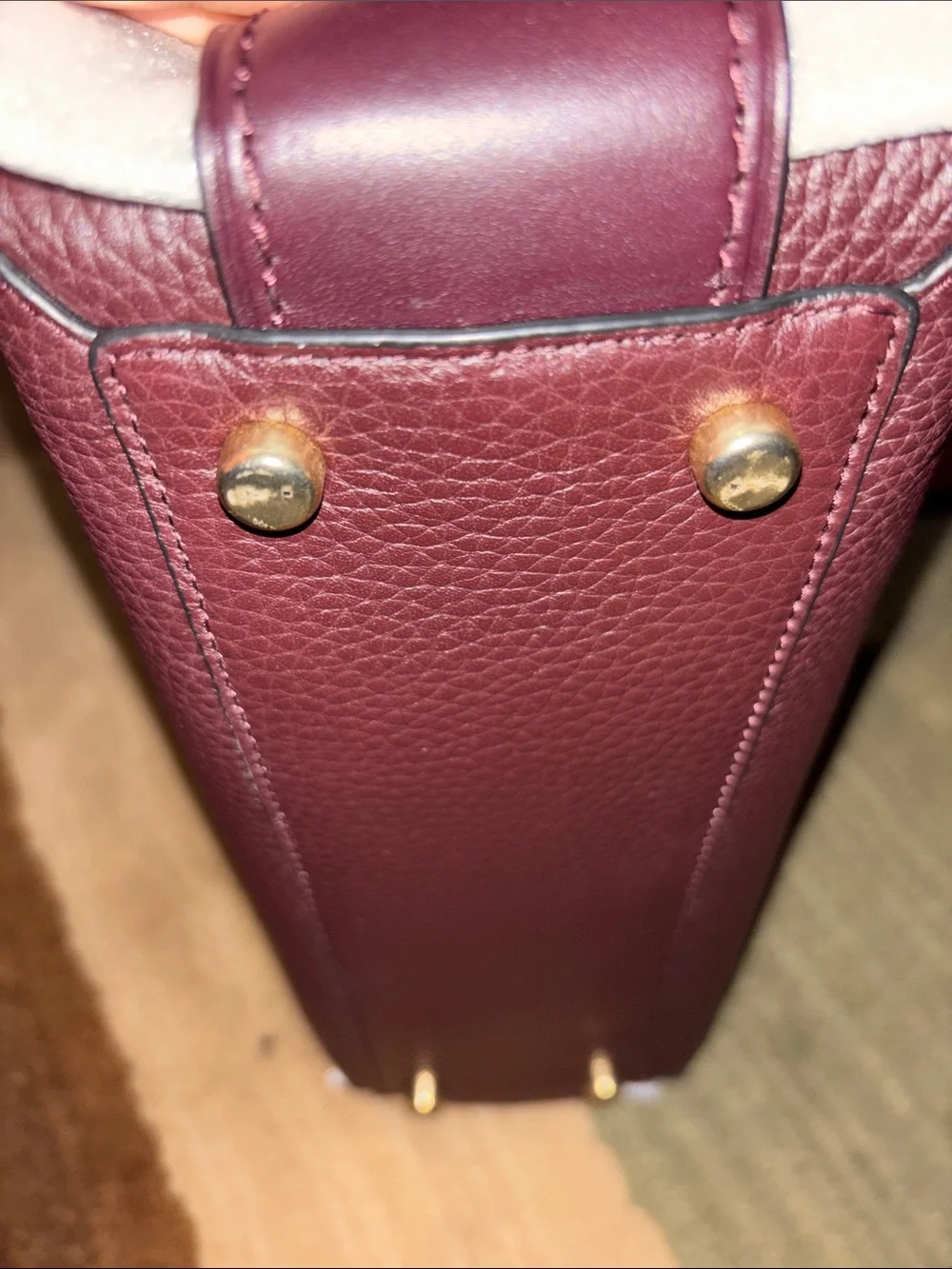 Coach Pebbled Leather Satchel in Wine